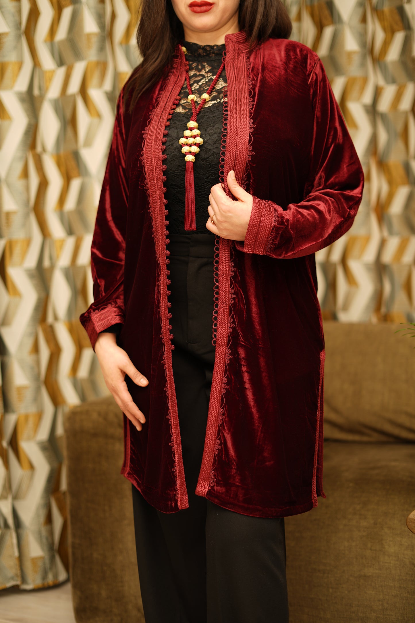 kimono velvet crush long