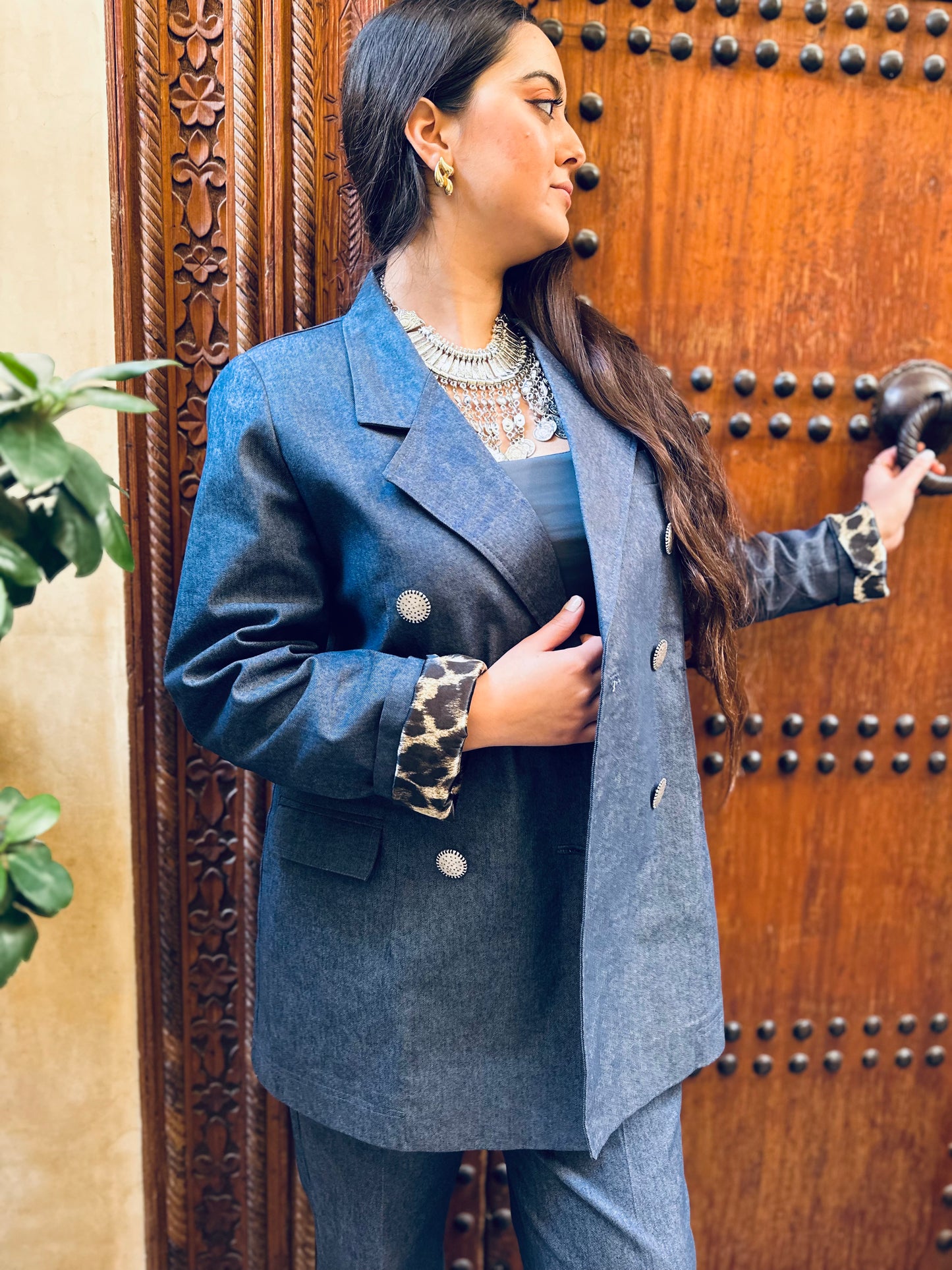 Tailleur NADIR en Denim Léopard