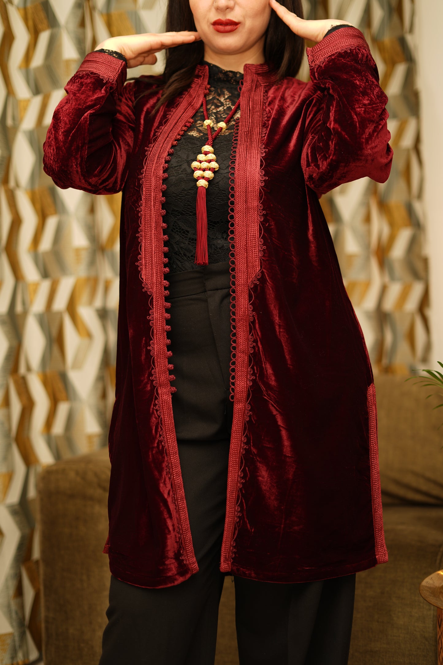 kimono velvet crush long