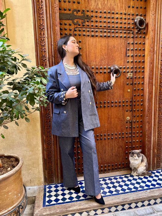 Tailleur NADIR en Denim Léopard